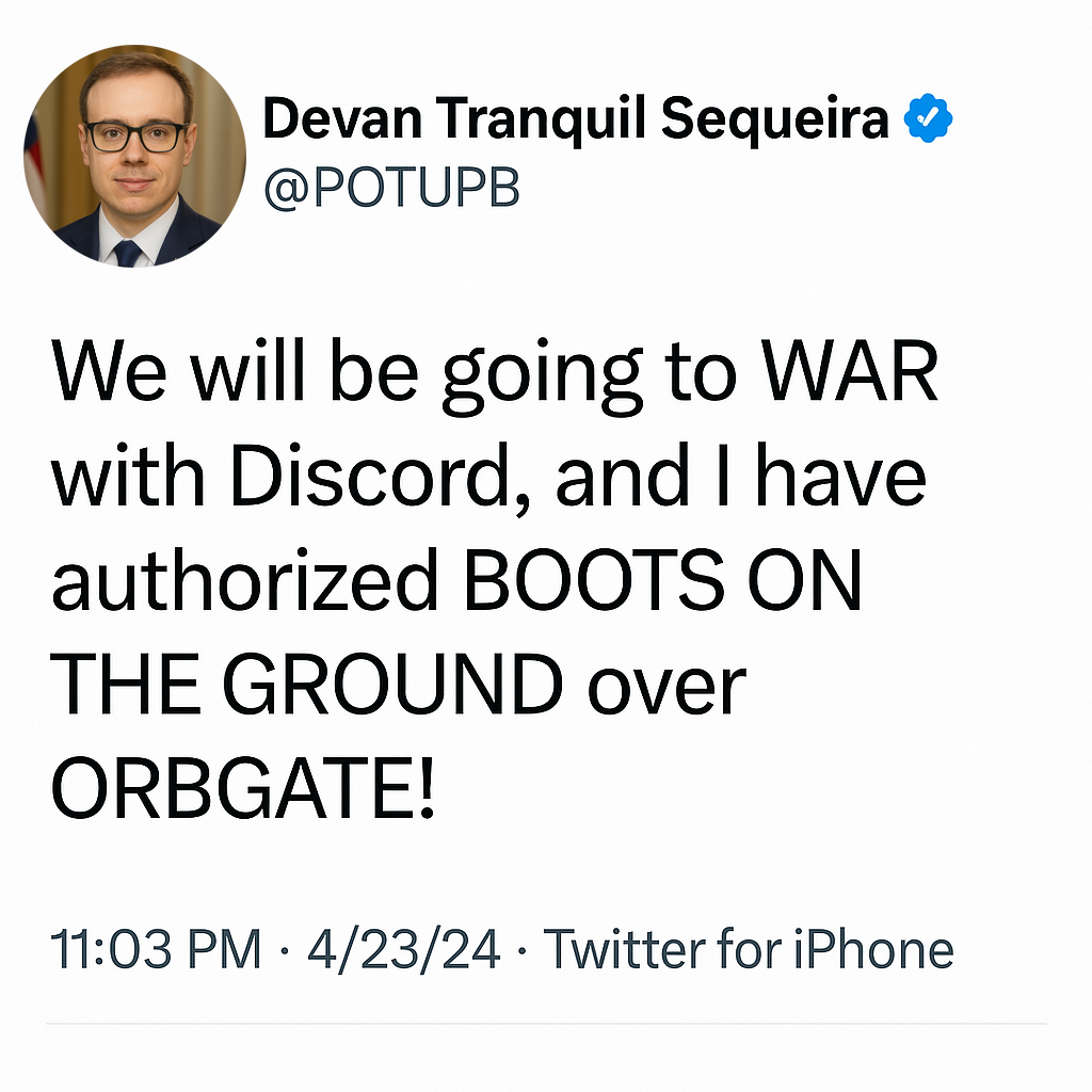 Internal graphic attributed to the Chief Executive Officer authorising boots on the ground over Orbgate