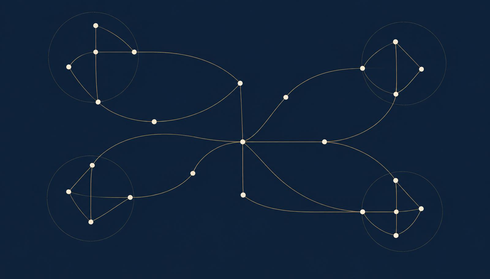 Abstract strategic pathways representing collaborative operating formats